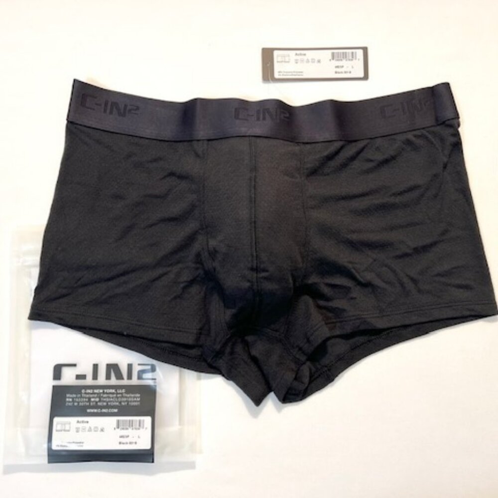 "C-IN2" Size "L" Polyester Blend Mesh Low-Rise "Active" Boxer Brief - Black